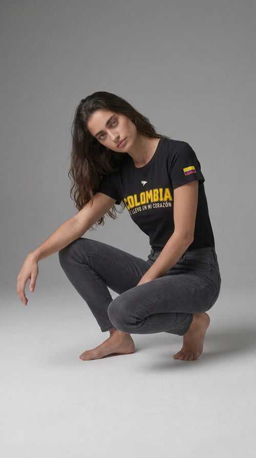 Camiseta Colombia te llevo en mi corazón