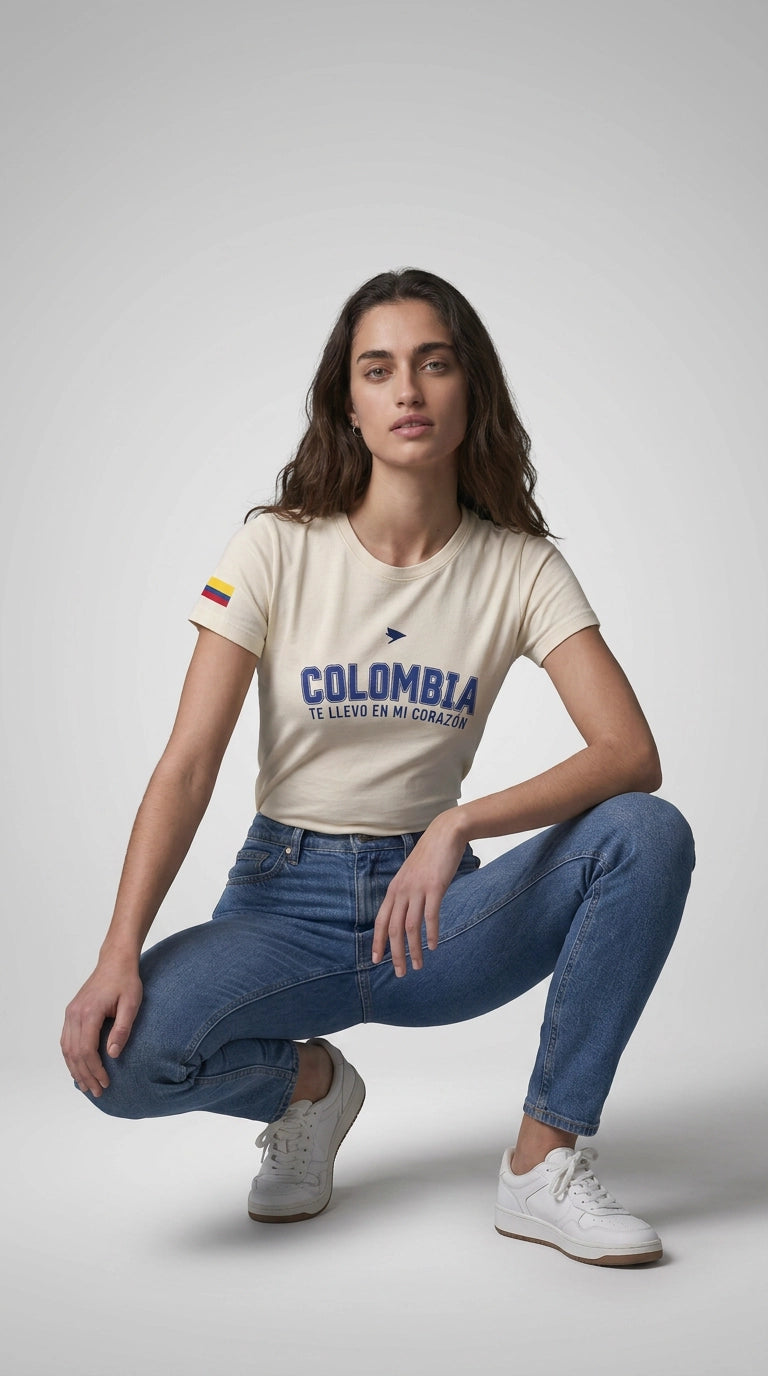 Camiseta Colombia te llevo en mi corazón