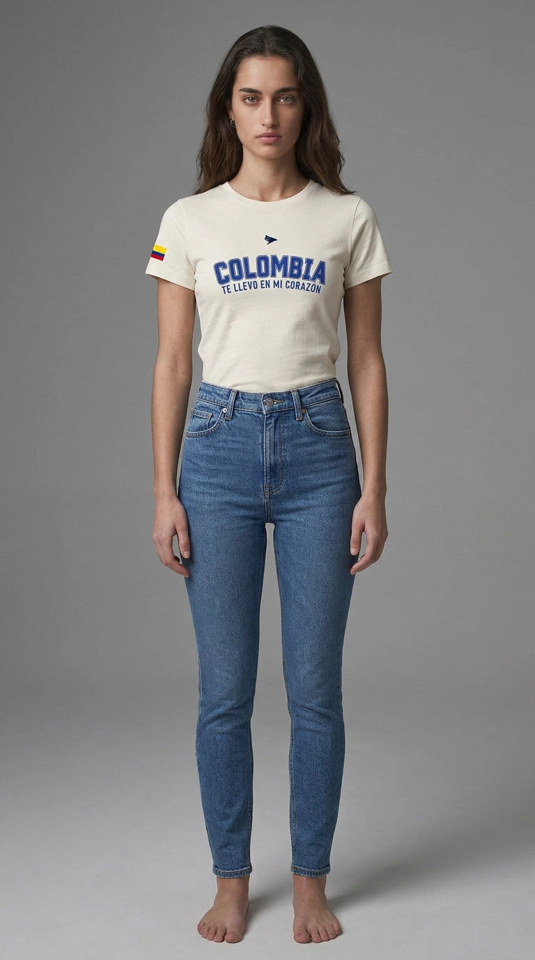 Camiseta Colombia te llevo en mi corazón