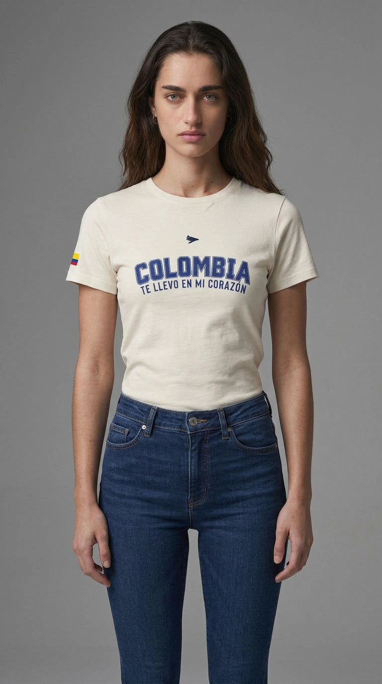 Camiseta Colombia te llevo en mi corazón